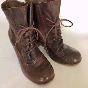 Argila Leather Brogue Booties